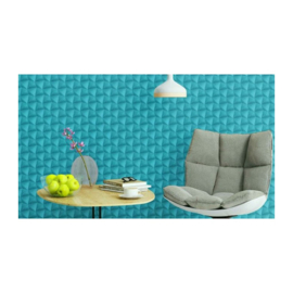 Rasch retro behang 3d blauw 504651