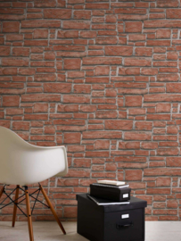 Steen behang rood zwart 662118