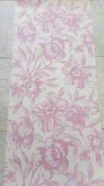 Roze wit bloemen behang vinyl 18061-10