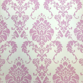 roze behang barok klassieke ornamenten
