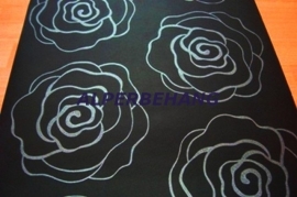 rozen bloemen behang zwart zilver 579