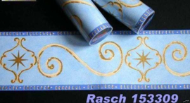 behangrand blauw goud 153309