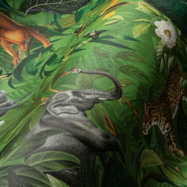 Jungle Dierenbehang met Apen, Olifanten en Tropische Sferen 38724-1