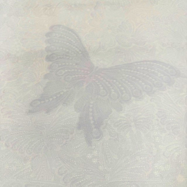 Vlinder behang Glitter lila wit butterfly bloemetjes