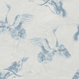 Grijs blauw vogel behang 36631-2