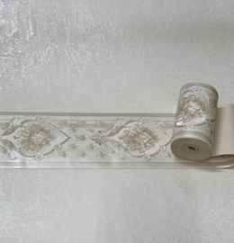 Klassieke crème behangrand met ornamenten glans 8,5 cm – 5 meter lang