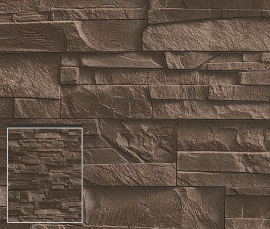 438321  bruin natuursteen trendy vlies behang rasch factory tapeten