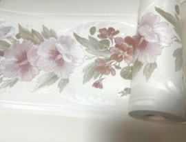 Rand Engelse bloemen glim roosjes lila kleurrijk