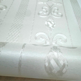 Diamanten behang wit glim Satijn Hermitage