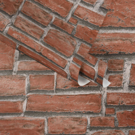 Steen behang rood zwart 662118