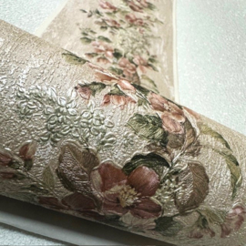 Bronzen bloemen behangrand rozen