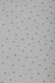 Lief bloemetjes Papier behang blauw wit 24976