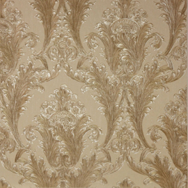 Arthouse Vintage Figaro Italian Damask Pattern Textured Glitter Vinyl Wallpaper (Cream 291201)