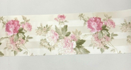 Engelse bloemen behangrand rozen glitter