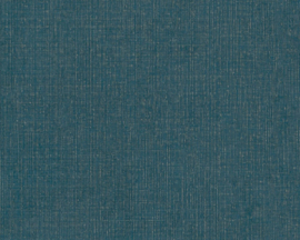 TEXTIELLOOK BEHANG | Metallic Linnenstructuur - oceaanblauw goud - A.S. Création My Home My Spa 38694-4