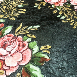 kunst behang romantische rozen mooie boeketten op marmerlook