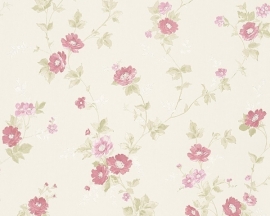 Behang Bloemen crème roze AS Romantica 30428-1