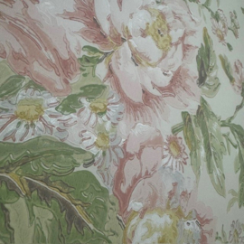 Bloemen Behang Landelijk – Crème met Roze Bloemen – York Wallcoverings WA7806