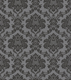 zwart grijs barok behang 505375