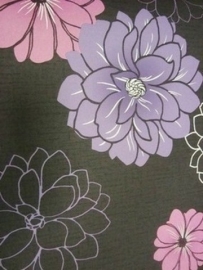 zwart paars combi modern bloemen behang 143