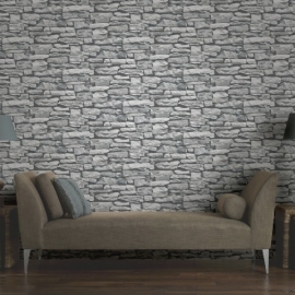 Marokkaanse steen Stone Wall Grey Brick Effect  623009