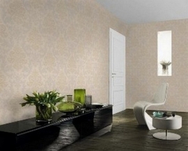 creme beige parelmoer rasch lounge behang 28