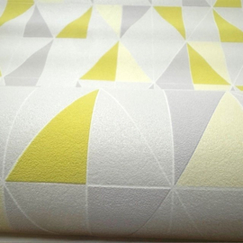 Retro Behang limegeel scandinavisch stijl 218992