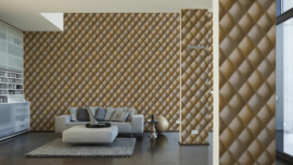 leather behang 3d met sticknaden 96043-3