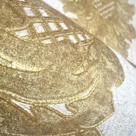 Glitter barok behang goud wit klassiek m95588