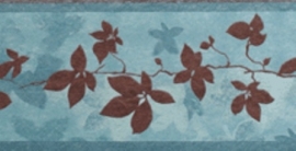 bloemen behangrand  blauw bruin 5525-32