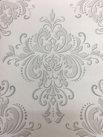 behang wit grijs zilver glans barok xx251