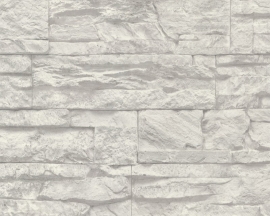 AS Creation Murano 7071-16 Stone grijs wit steen behang