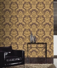 creme goud barok 3d vinyl behang 289