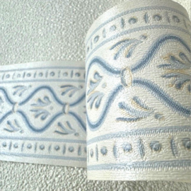 barok behangrand klassiek wit blauw