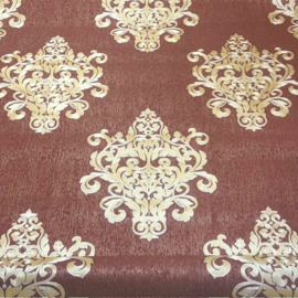 Rood goud barok behang dubbelbreed 36454-4