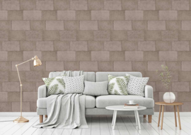 Roestbruin behang 38201-3