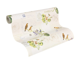 vogel behang  met mooie blaadjes vogel 9594-82