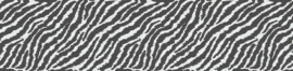 Zebraprint behangrand zwartwit