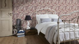 Rozen behang mooie boeketen roze Engelse styl