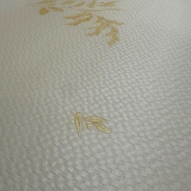 Italiaans vinyl behang klassiek creme goud bloem bladeren