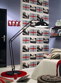 Noordwand Les Aventures 12101407 Engelse telephone vlag behang