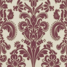 9698-06 rood modern barok behang vinyl