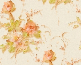 bloemen behang satijn 676672