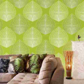 Retro behang groen jw3293/35