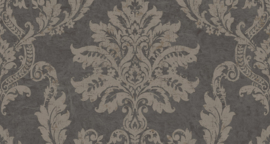 BAROK BEHANG PERSIAN DAMASK ANTRACIET GOUD XXX59