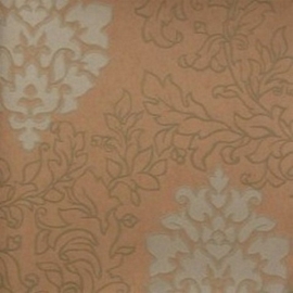 barok behang vinyl creme oranje 113