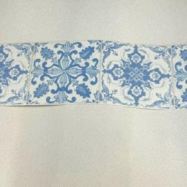 delfs blauw behangrand mozaiek