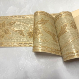 creme goud rand textiel gebreide design