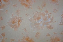 creme zalm engelse bloemen romantica behang 227