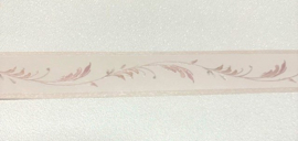 bladmotief behangrand gedempte tint van oud roze & creme